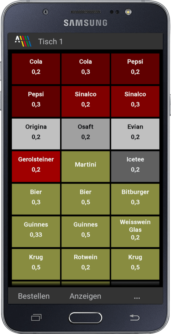 Nach Auswahl einer Warengruppe werden alle Artikel angezeigt, die der Warengruppe zugeordnet sind