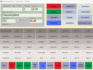Kasse Profi 2020 Buchungsmaske mit Schnelltasten