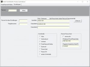 Hotelschnittstelle für Prisma Gastrokasse